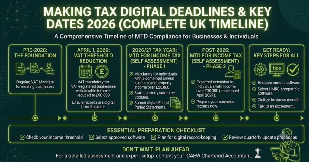 MTD deadlines 2026 UK — quarterly submission dates for Making Tax Digital ITSA