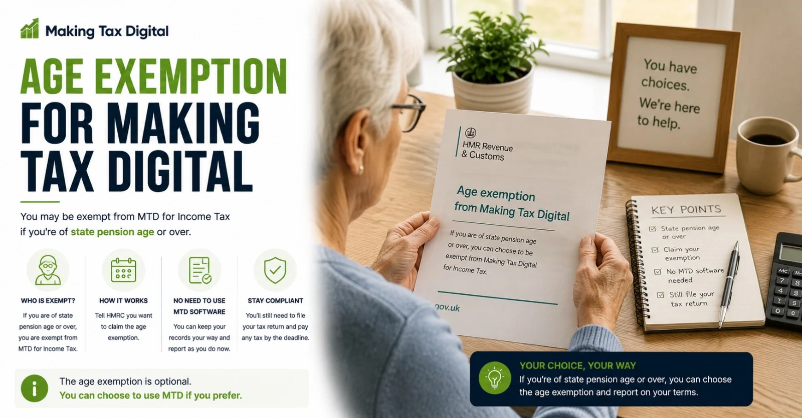 MTD age exemption and digital exclusion guide - who qualifies for Making Tax Digital exemption